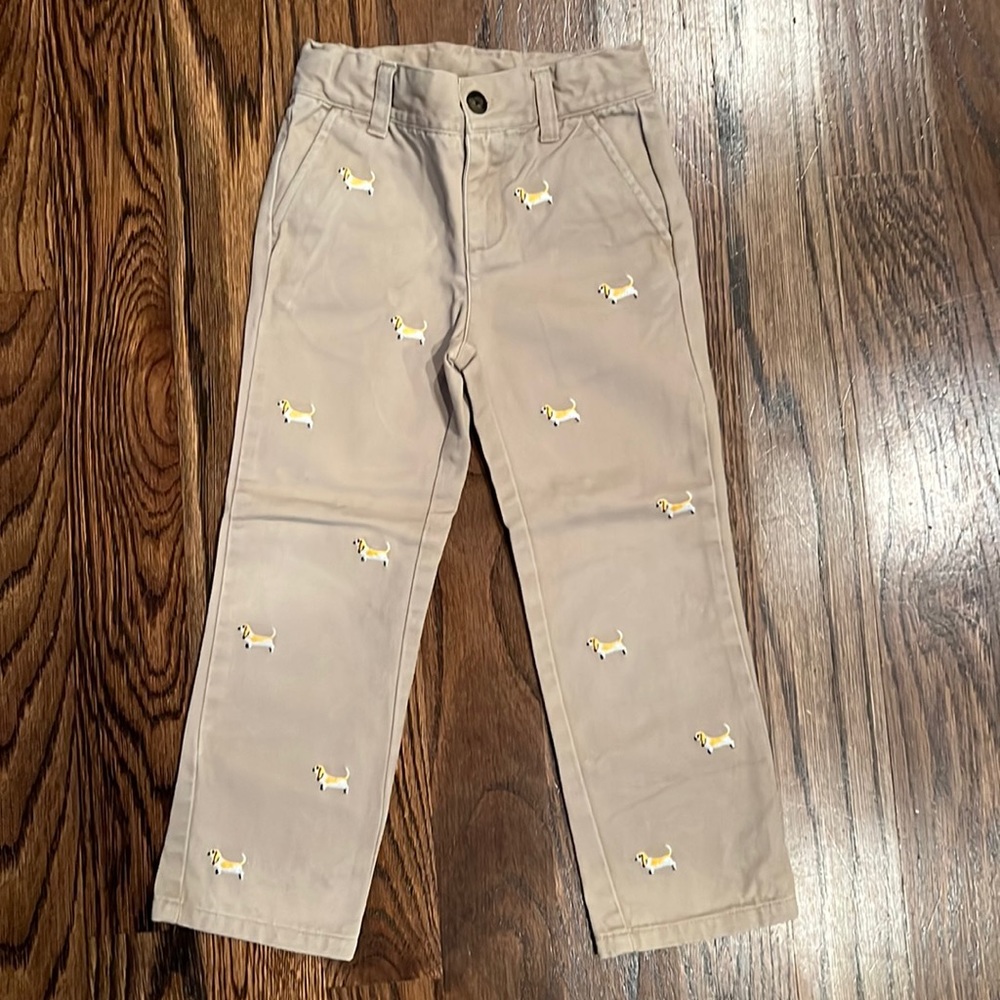 Janie and Jack embroidered dog khakis
